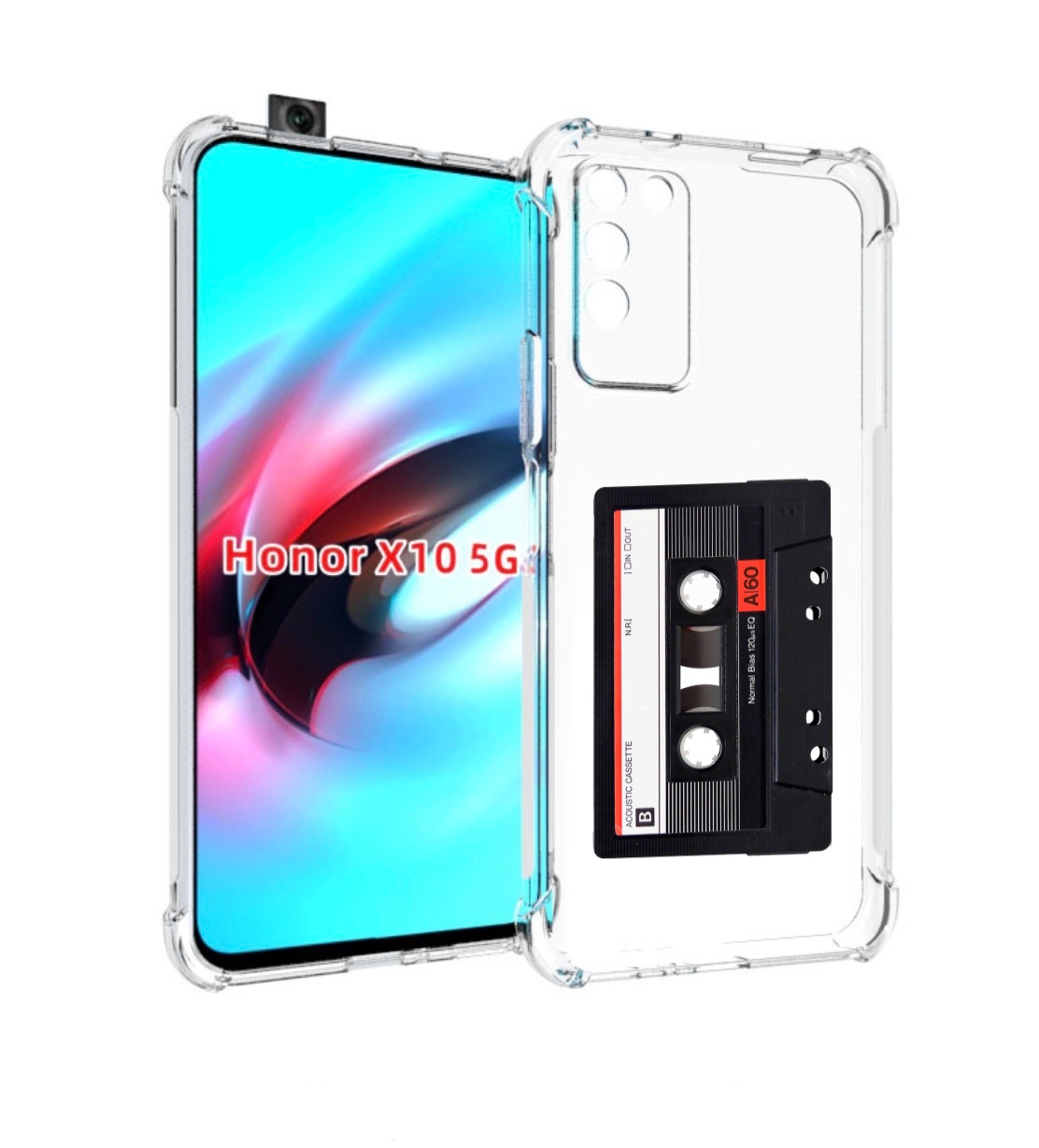 

Чехол MyPads касета для Honor X10, Прозрачный, Tocco