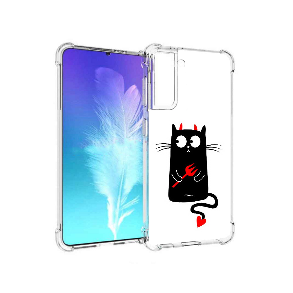 

Чехол MyPads Tocco для Samsung Galaxy S21 Кот демон (PT157088.510.97), Прозрачный, Tocco