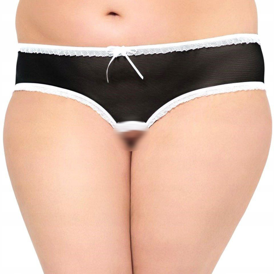 Трусики SoftLine Collection открытые, черный, XXXL черный, белый XXXL