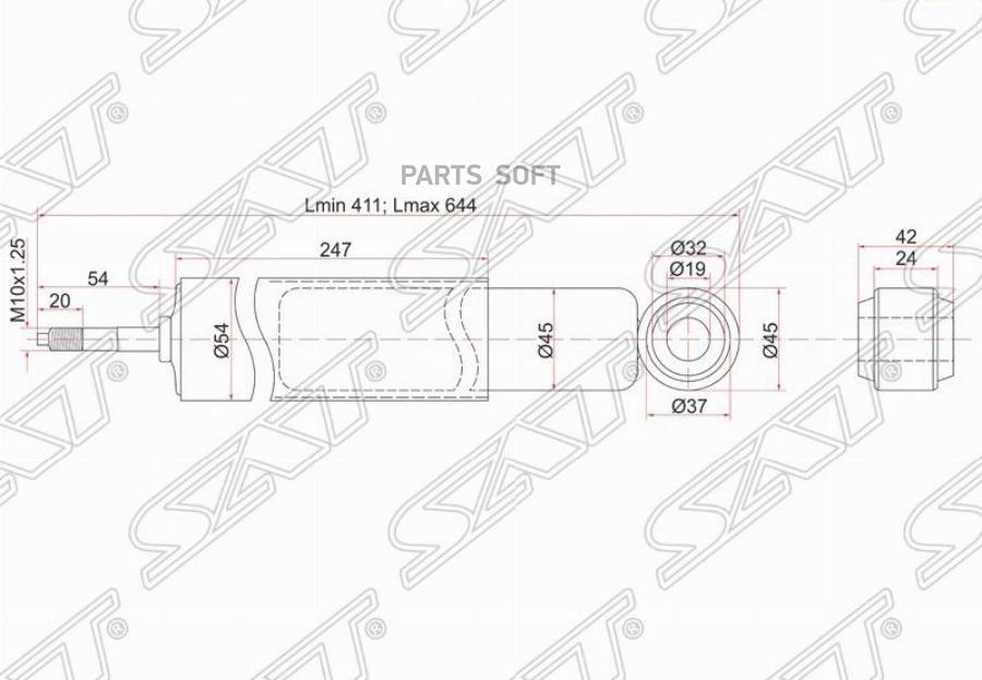 

SAT Амортизатор передний NISSAN ATLAS/CONDOR 4WD 92- LH=RH