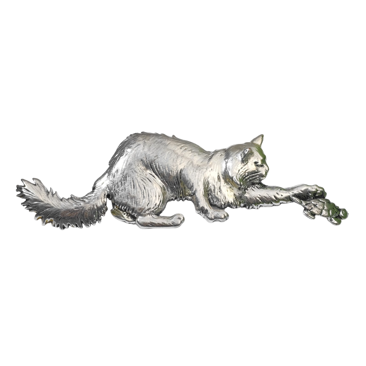 

Брошь "Кот" с черепахой, цвет чернёное серебро, П00000348