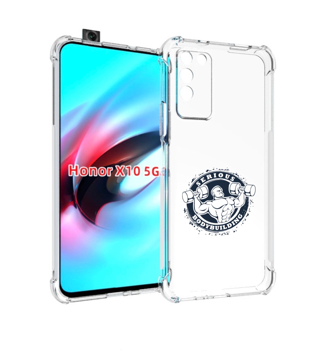 

Чехол MyPads бодибилдинг воля к победе для Honor X10, Прозрачный, Tocco