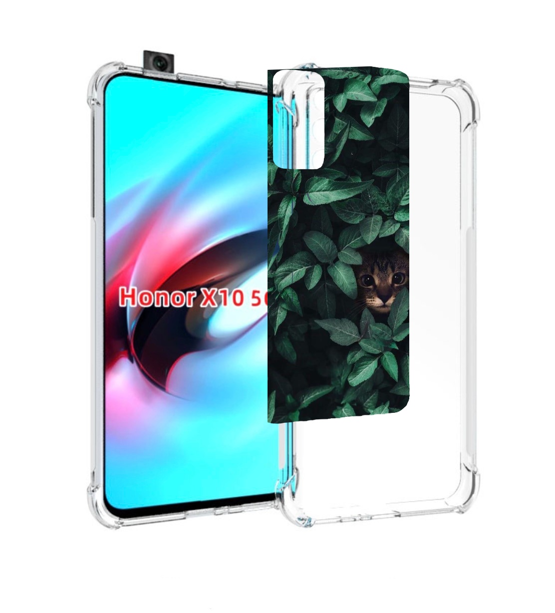

Чехол MyPads котенок в листьях для Honor X10, Прозрачный, Tocco
