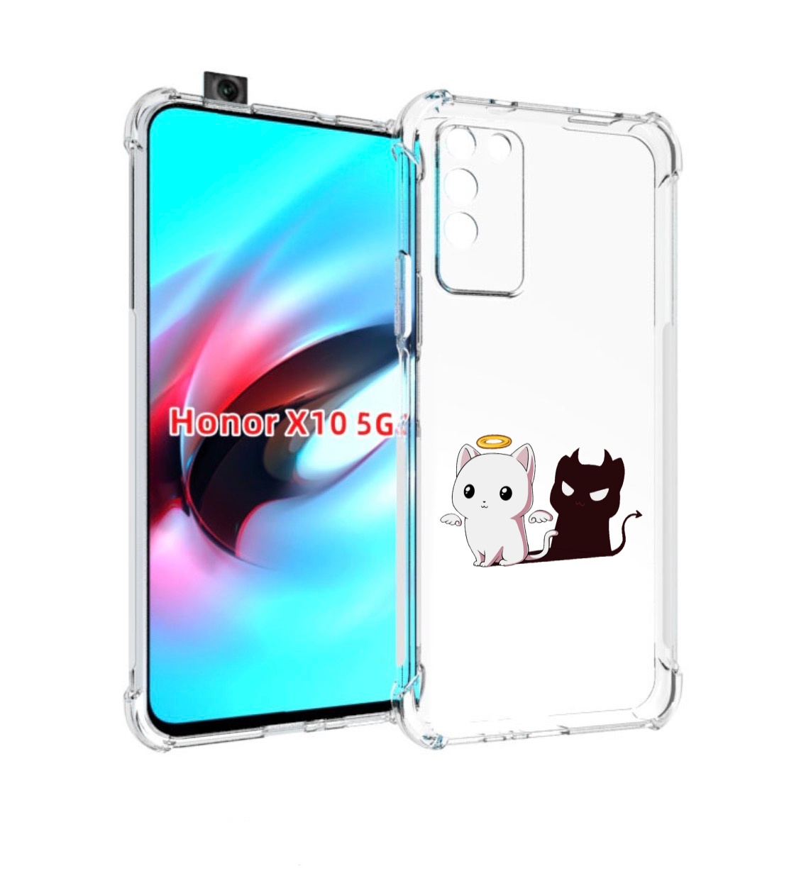 

Чехол MyPads котик-с-злой-тенью для Honor X10, Прозрачный, Tocco
