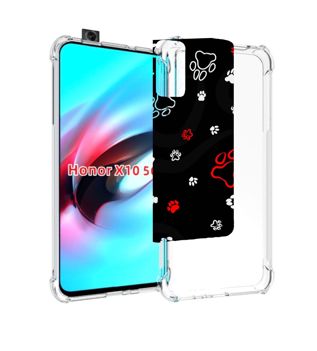 

Чехол MyPads кошачьи-лапки для Honor X10, Прозрачный, Tocco
