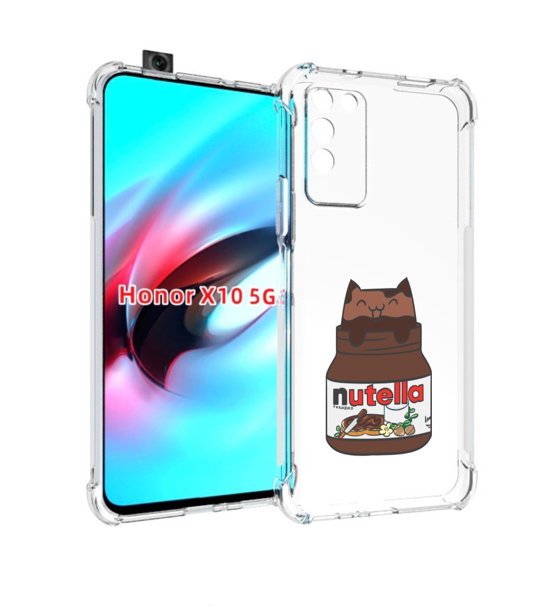 

Чехол MyPads кошечка-в-нутелле для Honor X10, Прозрачный, Tocco