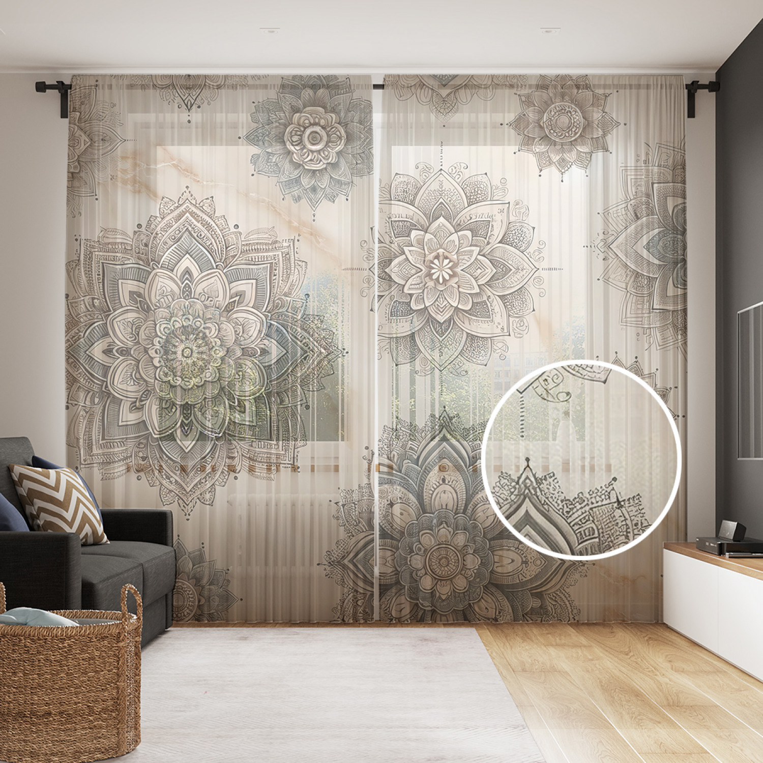 

Тюль Evrika Home сетка JoyArty Старинный узор 290x265, tul_sd1143_145x265
