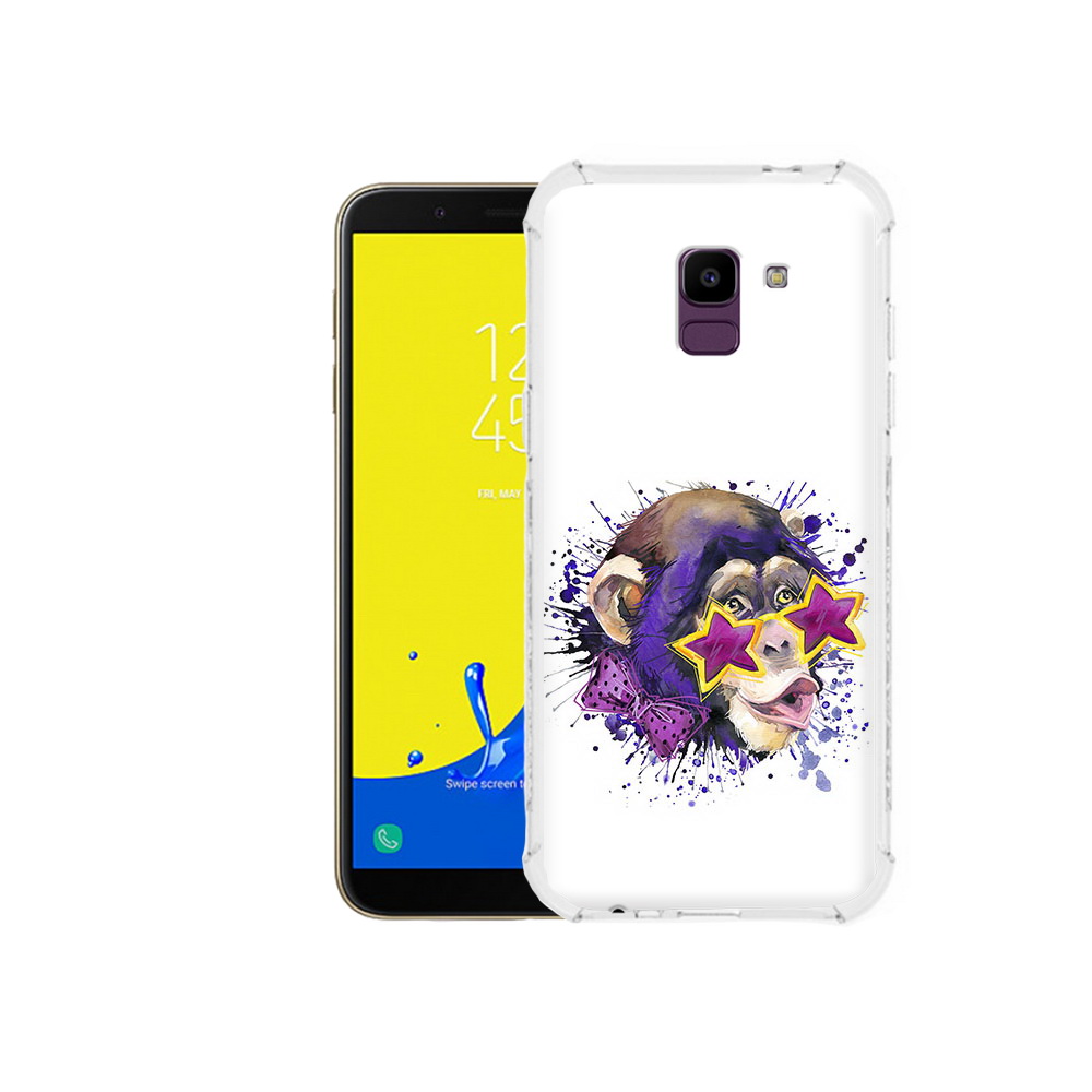 

Чехол MyPads Tocco для Samsung Galaxy J6 (2018) обезьяна в очках, Прозрачный, Tocco