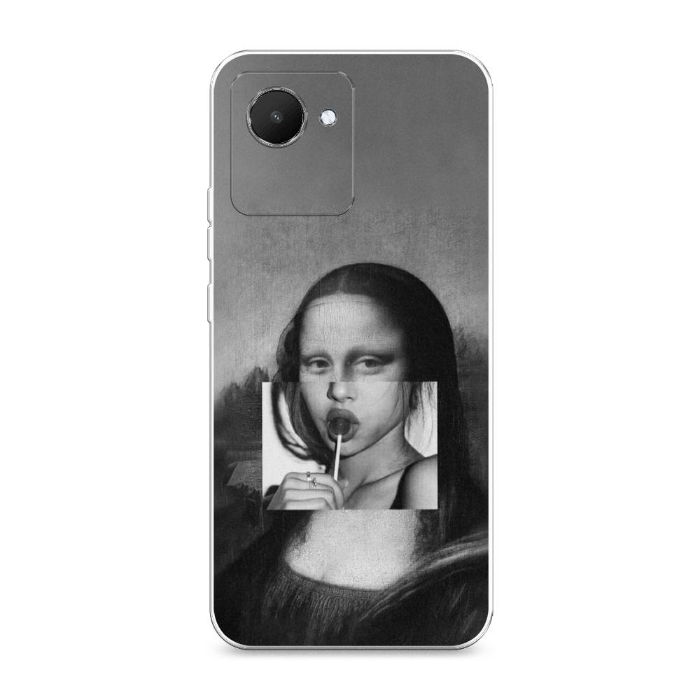 

Силиконовый чехол "Mona Lisa sucking lollipop" на Realme C30, Разноцветный, 2510550-9