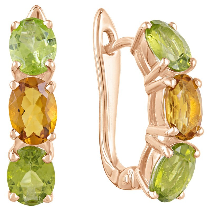 

Серьги из серебра с хризолитом LAZURIT-ONLINE 8005RG, 8005RG