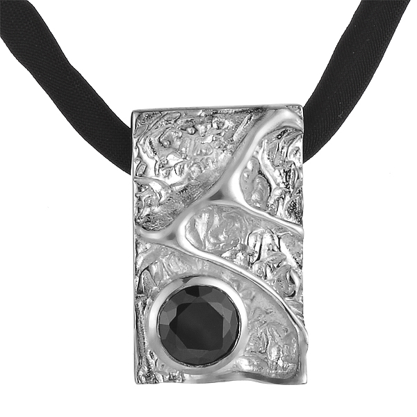 

Колье из серебра/текстиля 40 см Element47 51P-0320_001_WG, фианит, 51P-0320_001_WG
