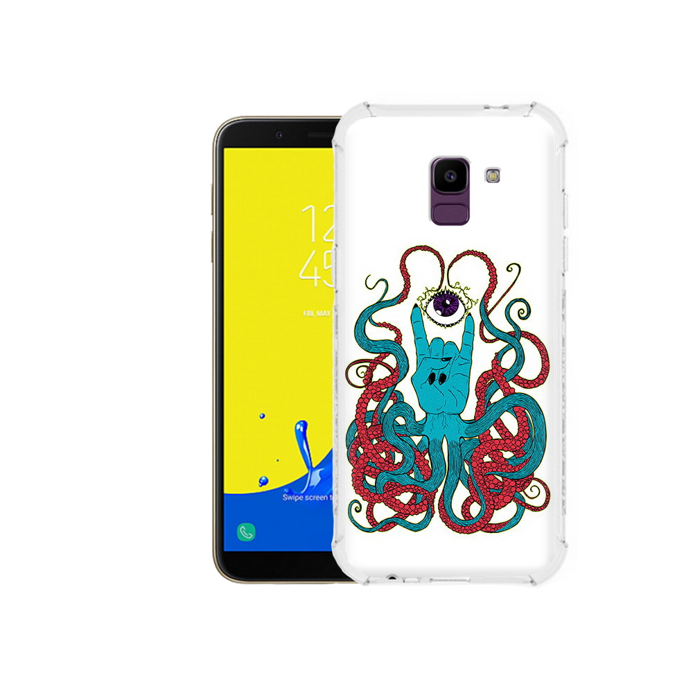 

Чехол MyPads Tocco для Samsung Galaxy J6 (2018) осьминог-рука абстракция, Прозрачный, Tocco