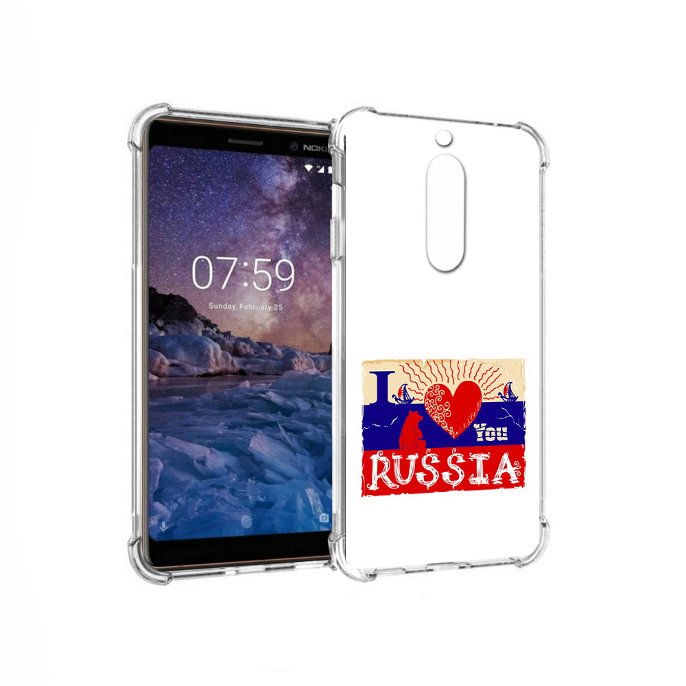 

Чехол MyPads Tocco для Nokia 7 Люблю Россию (PT95887.123.112), Прозрачный, Tocco