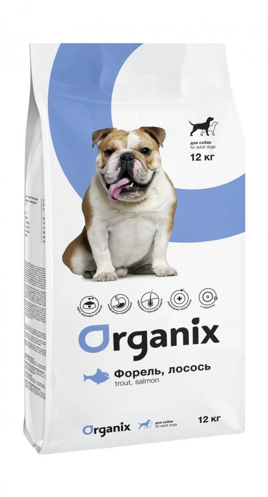 фото Сухой корм для собак organix adult dog , лосось, форель, 12кг
