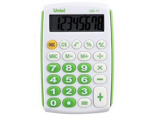 Калькулятор Uniel UK-11G зеленый CU10E