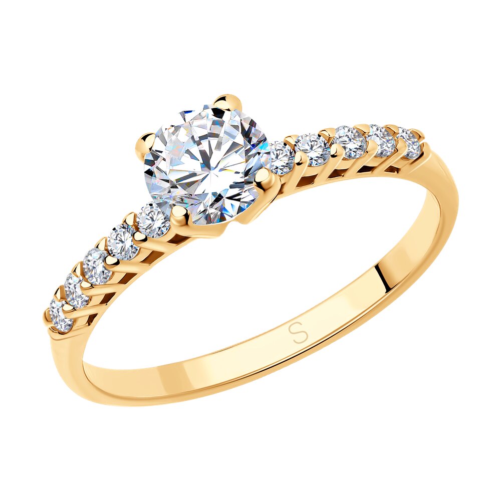 

Кольцо из золота р.  SOKOLOV 012953, фианит, 012953