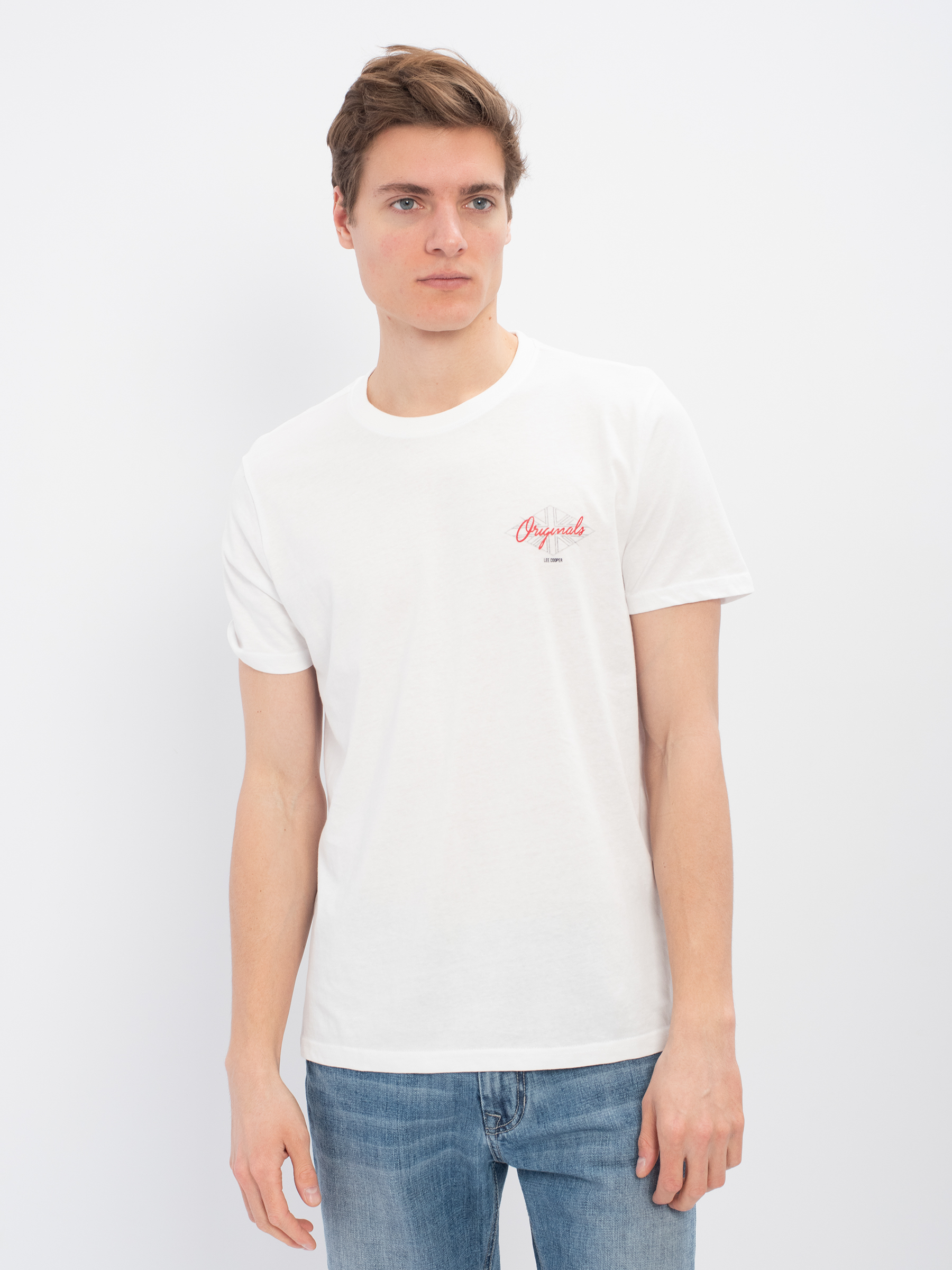 

Футболка мужская Lee cooper MT2A119360BS2LC2-WH белая L, MT2A119360BS2LC2-WH