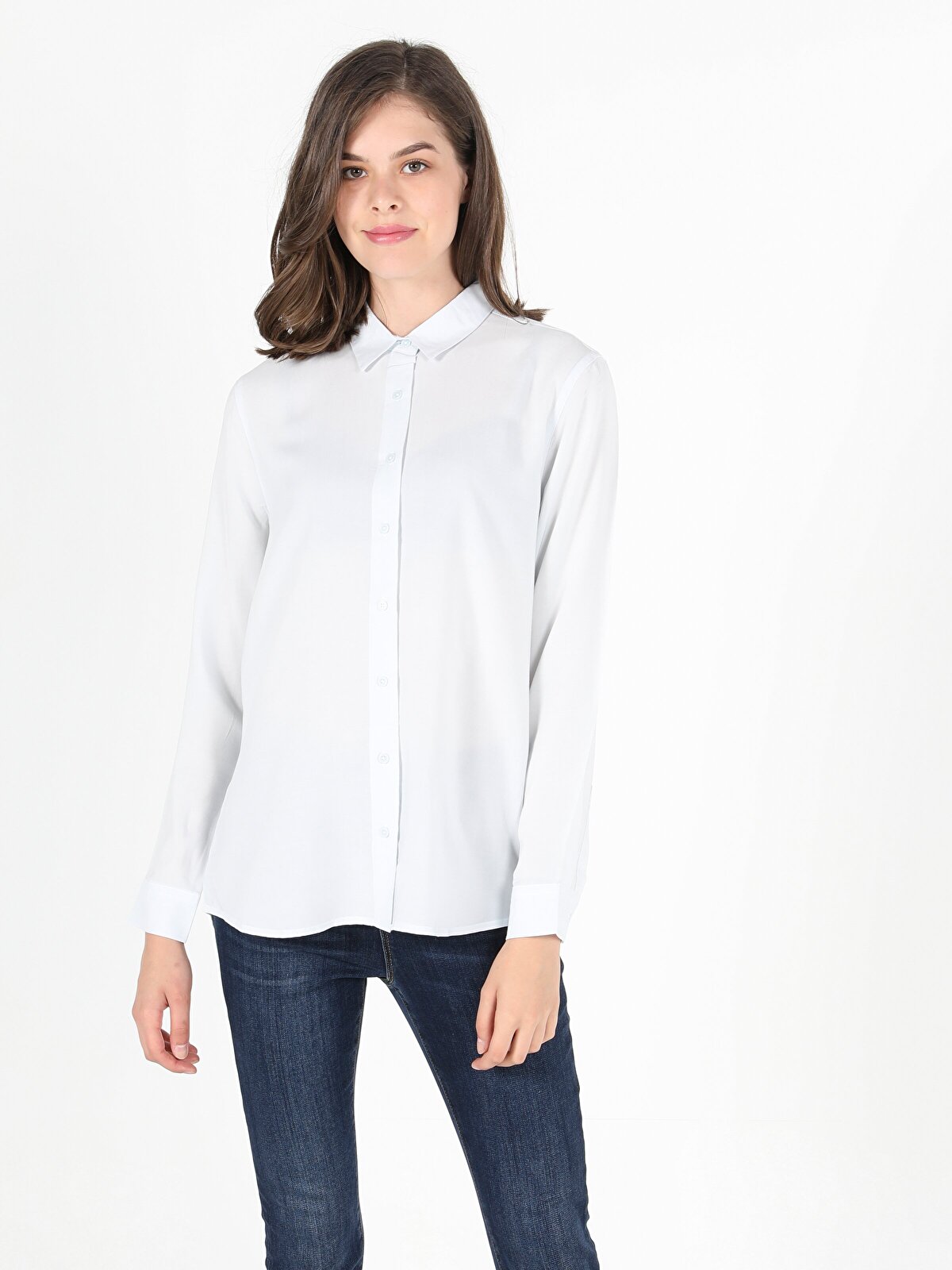 Рубашка женская Colins CL1050927_Q1.V1 белая L
