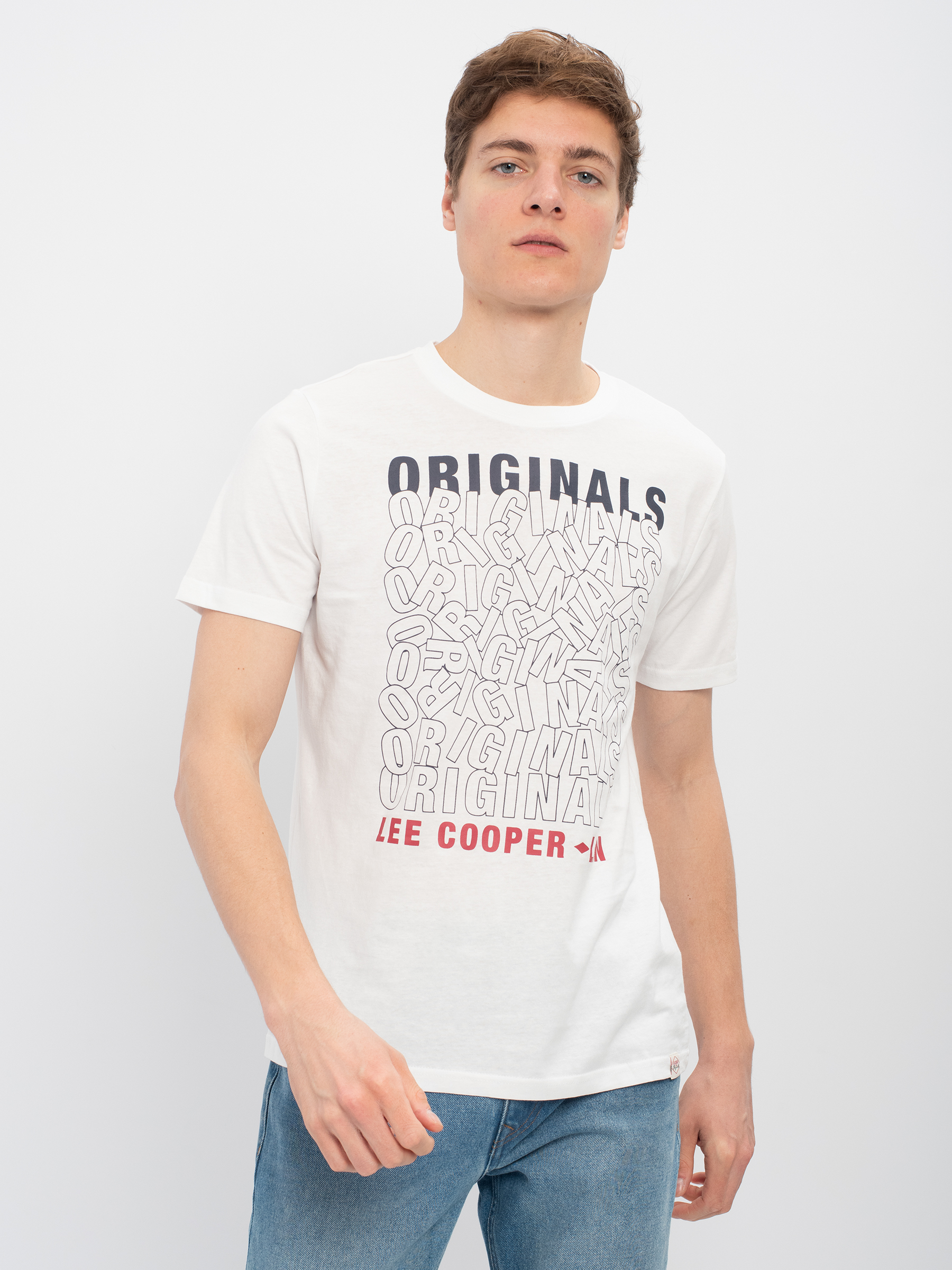 

Футболка мужская Lee cooper MT2A120472BS2LC3-WH белая M, MT2A120472BS2LC3-WH