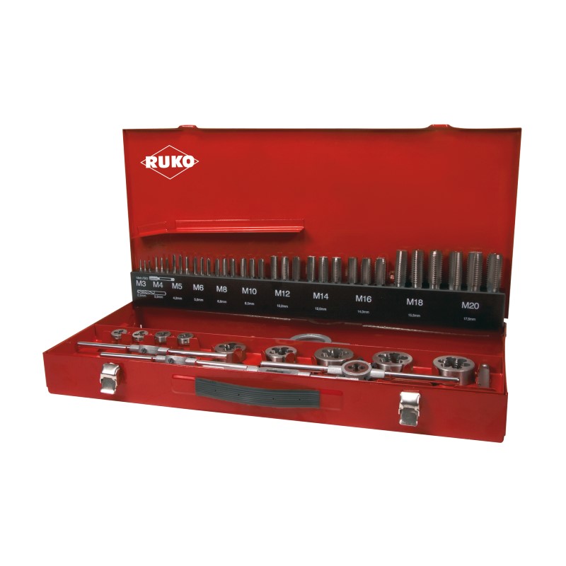 

Резьбонарезной набор MF3-MF20 HSS, 43шт. RUKO 245041