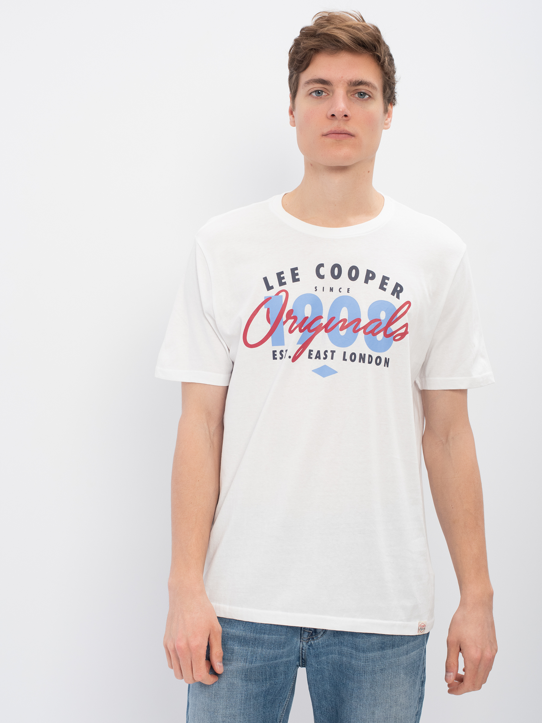 

Футболка мужская Lee cooper MT2A120473BS2LC-WH белая S, MT2A120473BS2LC-WH