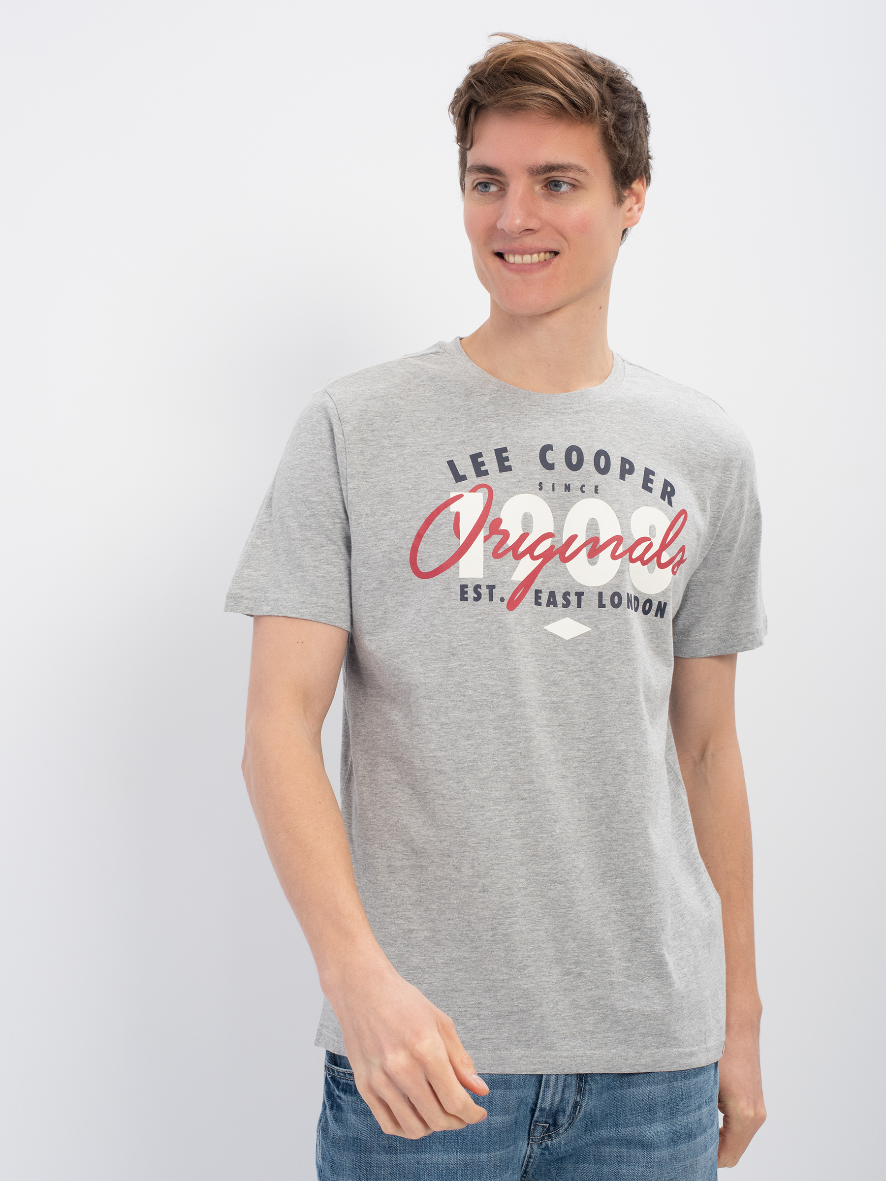 

Футболка мужская Lee cooper MT2A120473BS2LC1-LGM серая L, MT2A120473BS2LC1-LGM
