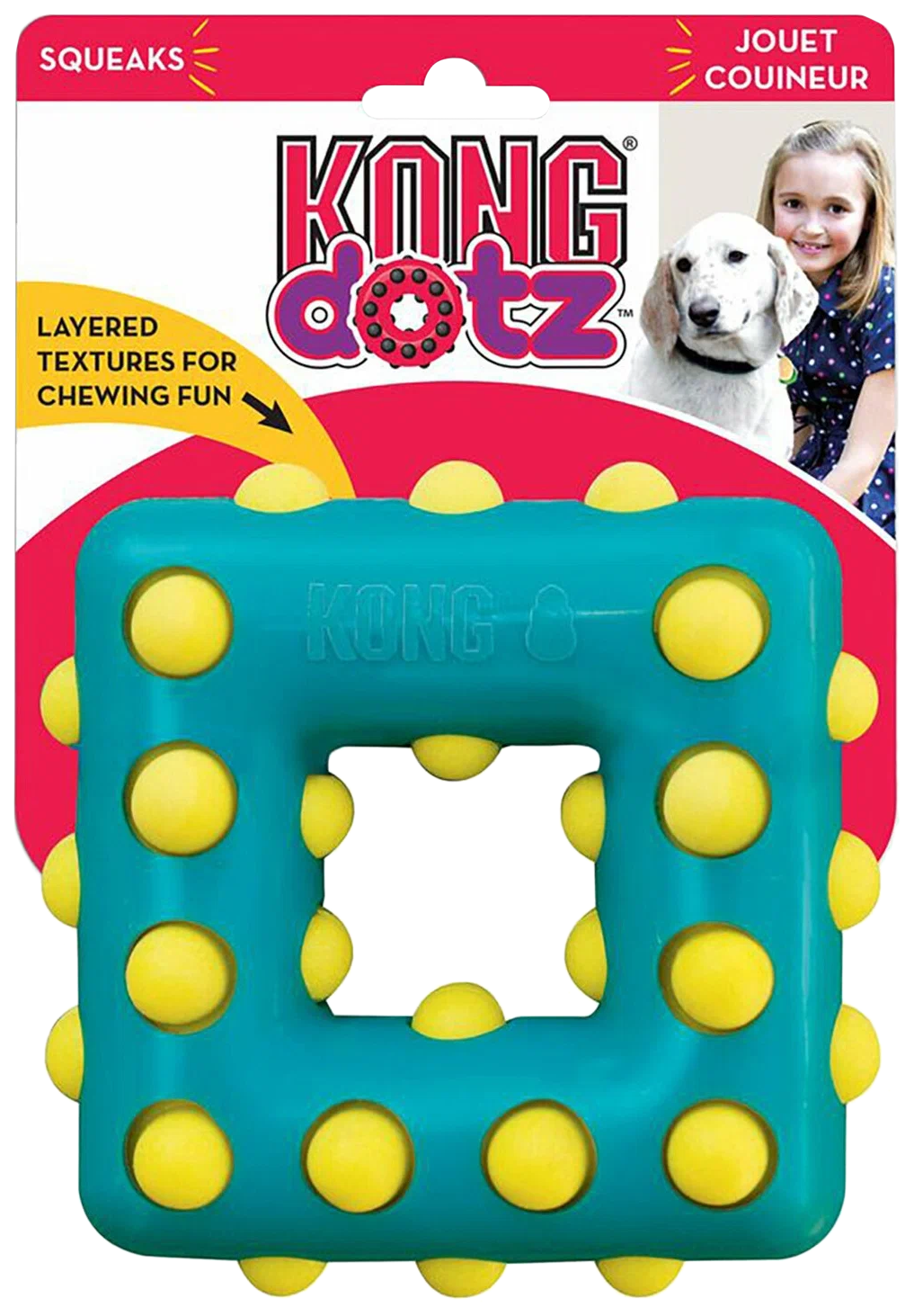 

Игрушка для собак Kong Dotz Квадрат, 9 см