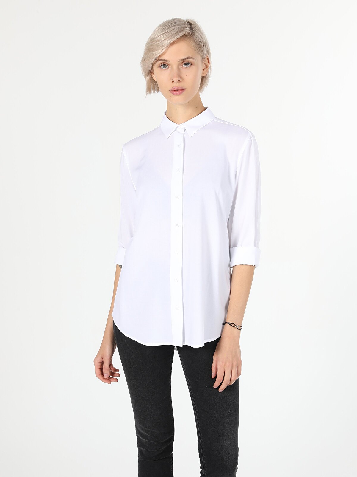 

Рубашка женская Colins CL1050927_Q1.V1 белая L, Белый, CL1050927_Q1.V1