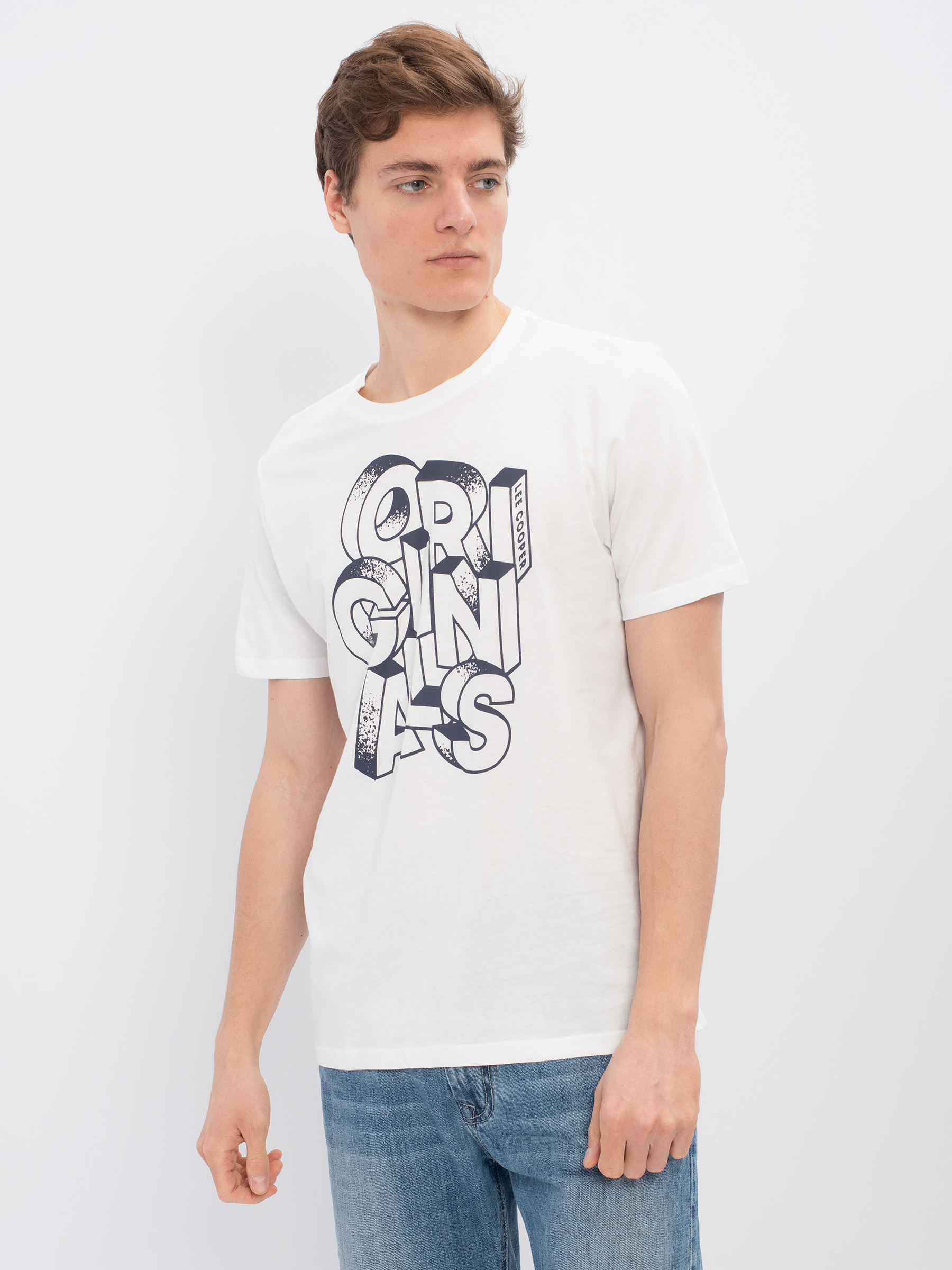 

Футболка мужская Lee cooper MT2A120474BS2LC1-WH белая S, MT2A120474BS2LC1-WH