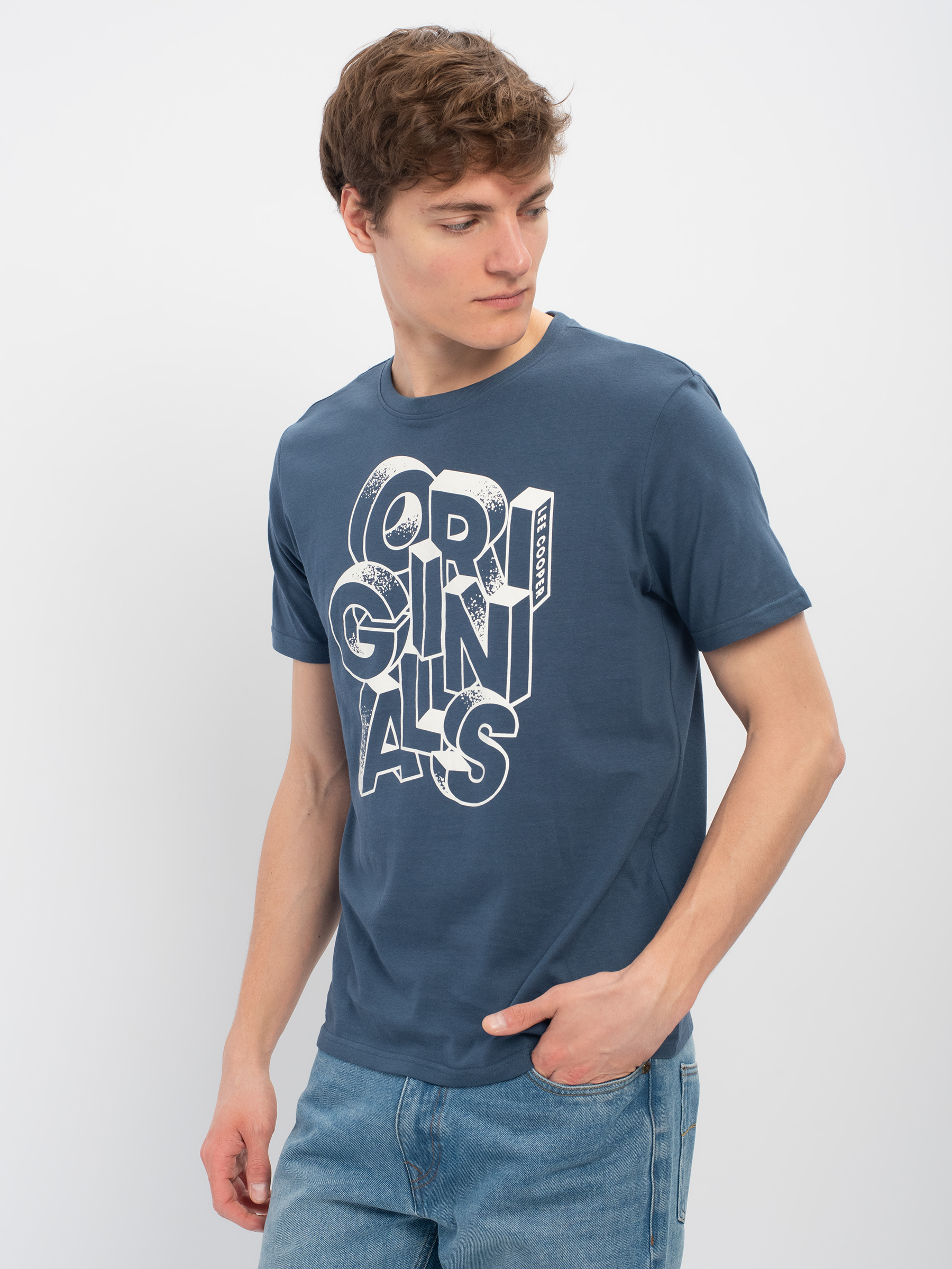 

Футболка мужская Lee cooper MT2A120474BS2LC2-WN синяя XL, MT2A120474BS2LC2-WN