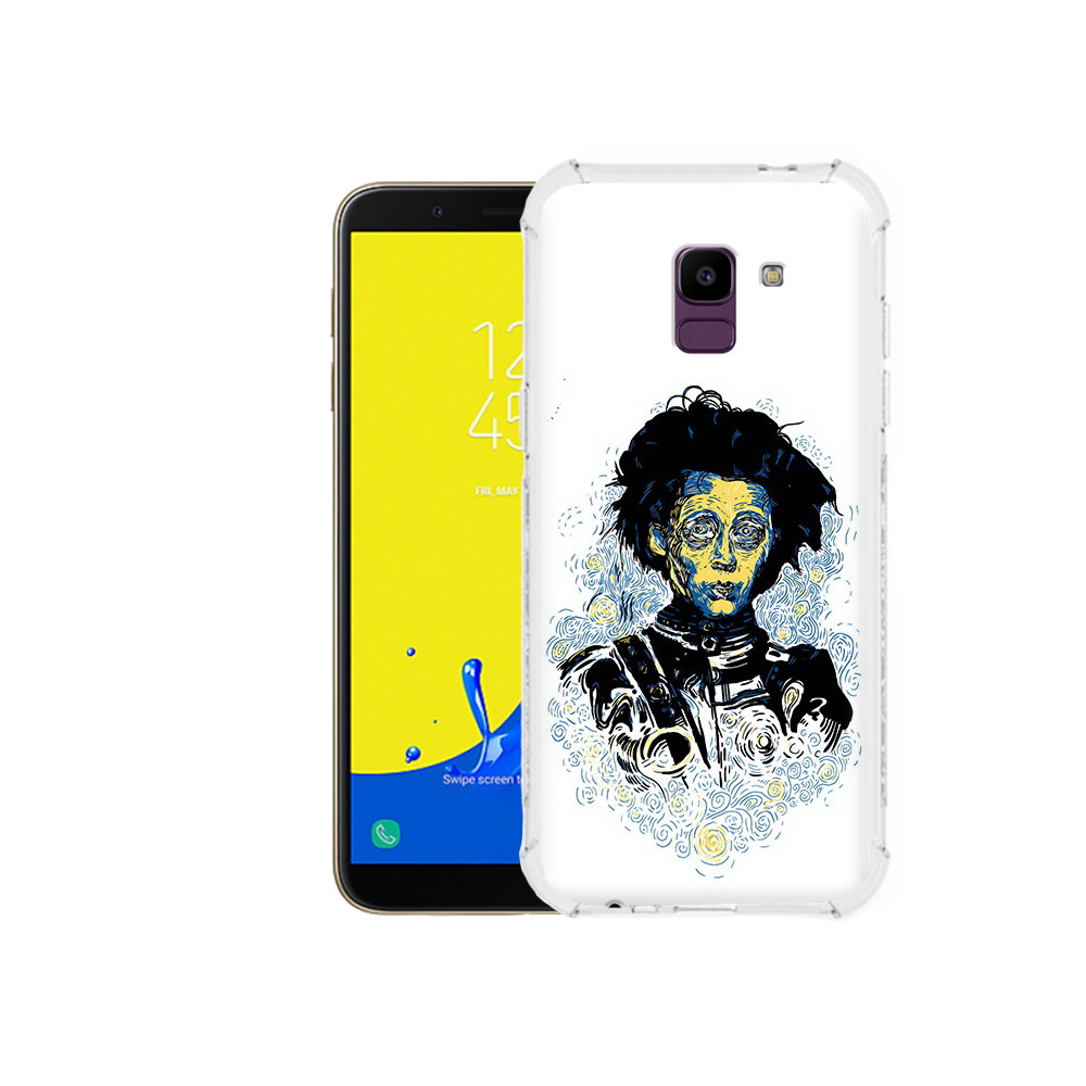 

Чехол MyPads Tocco для Samsung Galaxy J6 (2018) парень черно-белый абстракция, Прозрачный, Tocco