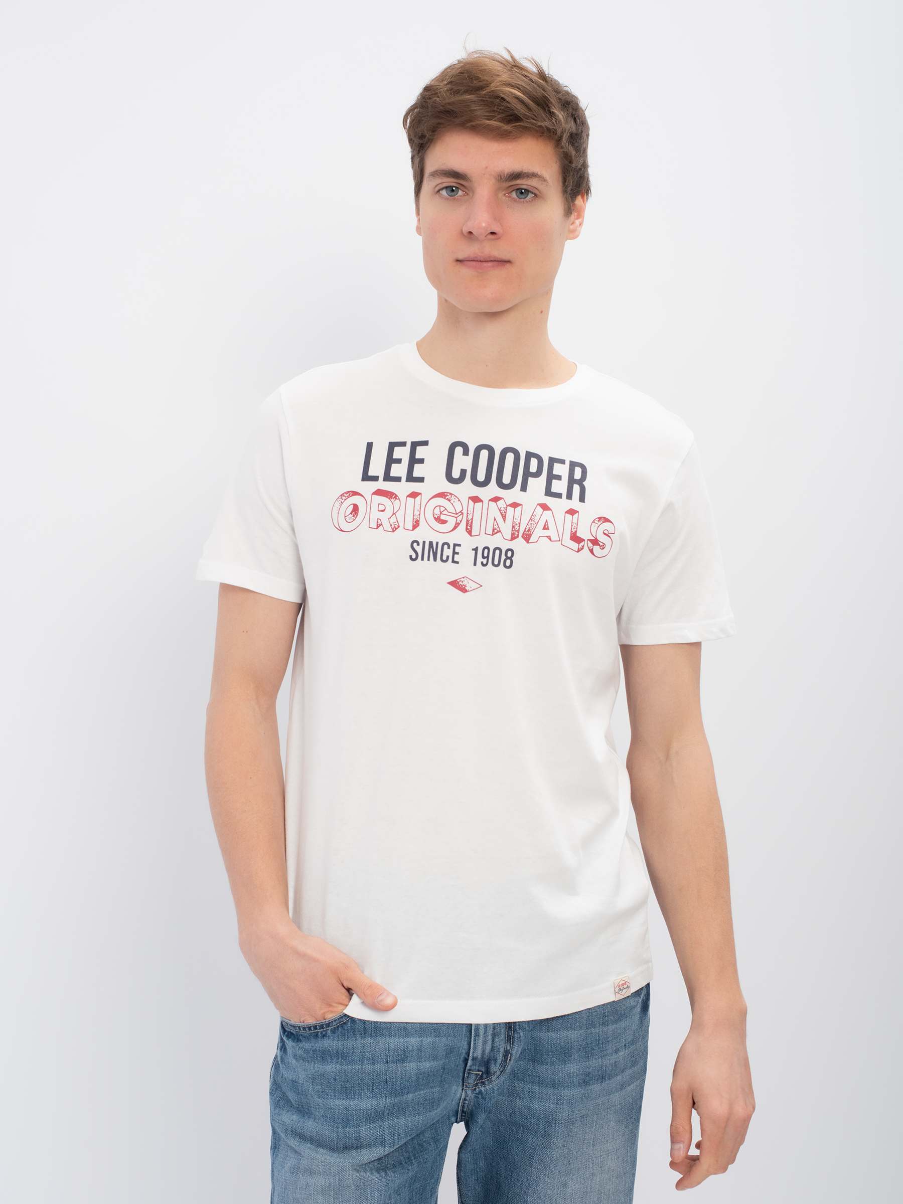 

Футболка мужская Lee cooper MT2A120475BS2LC1-WH белая 2XL, MT2A120475BS2LC1-WH
