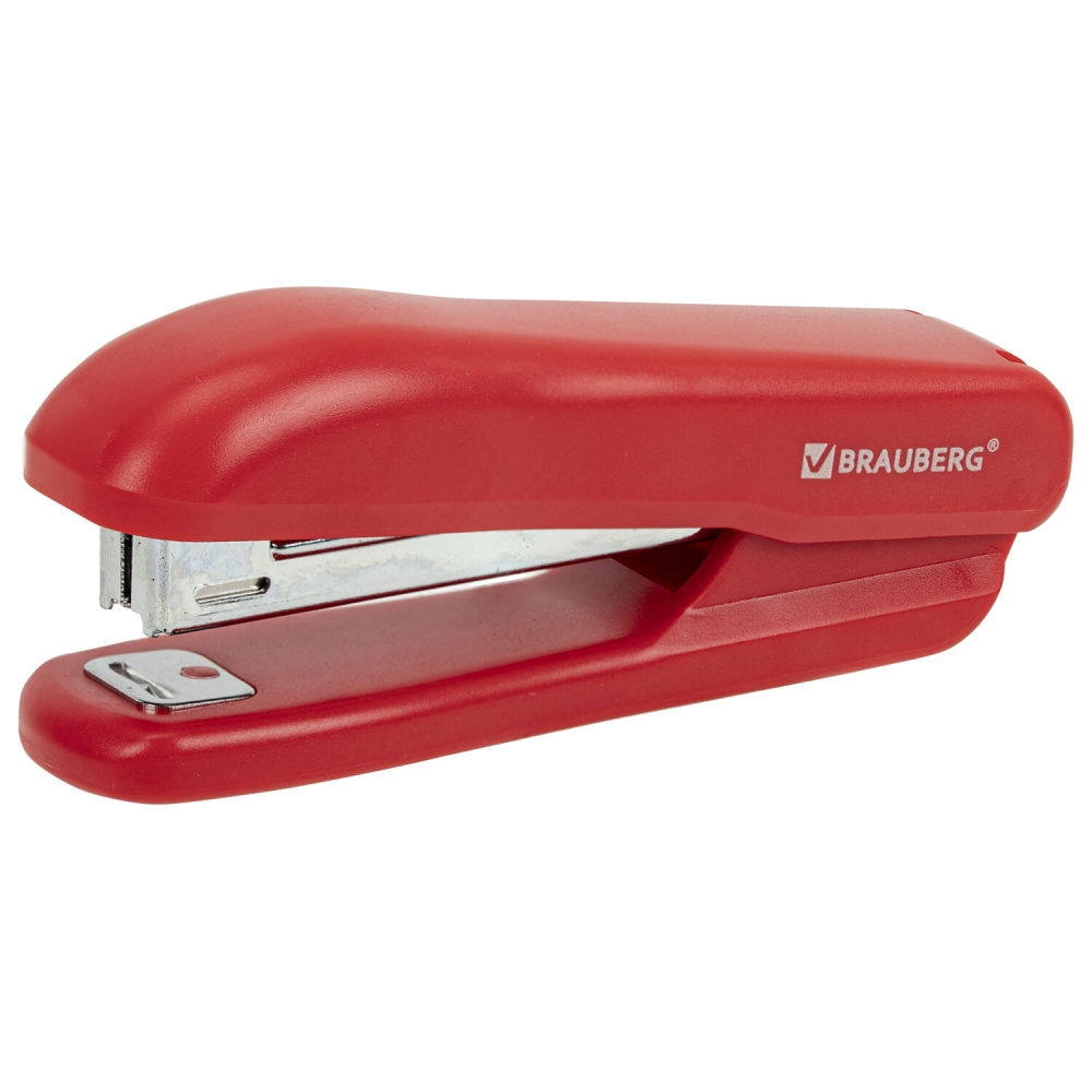 

Степлер №10 BRAUBERG SX-19, до 12 листов, с антистеплером, красный, 4 шт