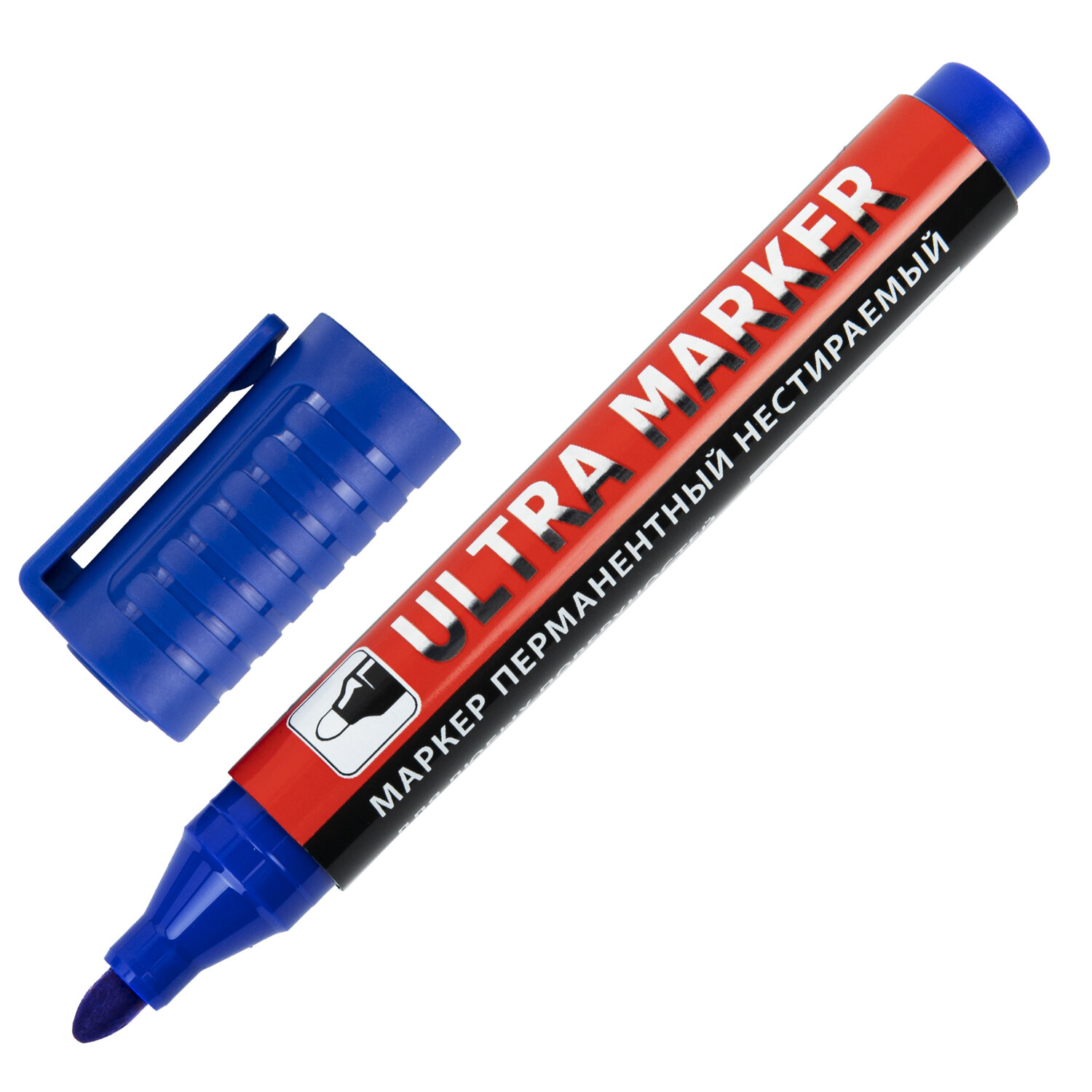 

Маркер перманентный BRAUBERG ULTRA MARKER, СИНИЙ, 3,5 мм, с клипом, 24 шт
