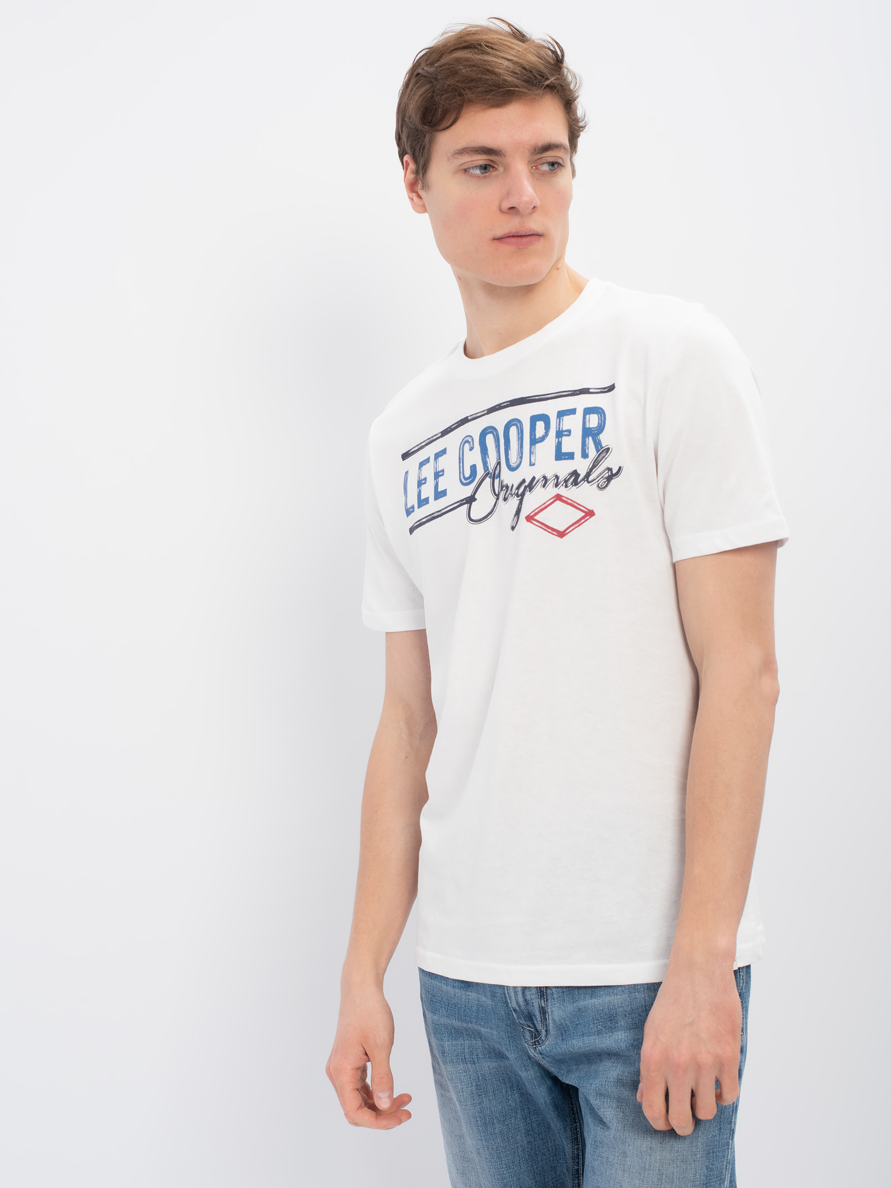 

Футболка мужская Lee cooper MT2A120476BS2LC1-WH белая 2XL, MT2A120476BS2LC1-WH