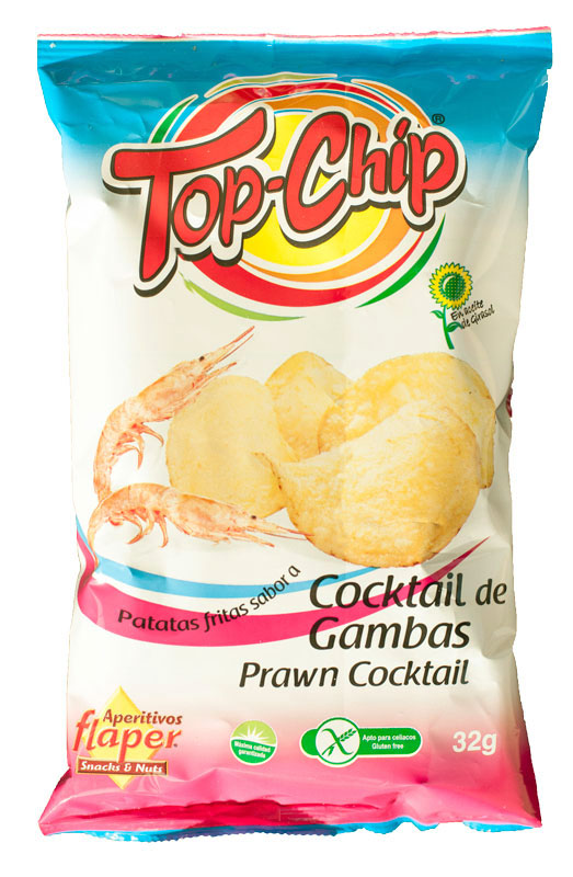 Чипсы картофельные Top Chip Prawn Cocktail со вкусом креветок, 32 г