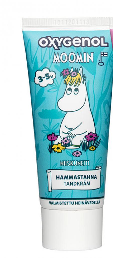 фото Зубная паста oxygenol moomin клубничная голубой 50мл 10933-1