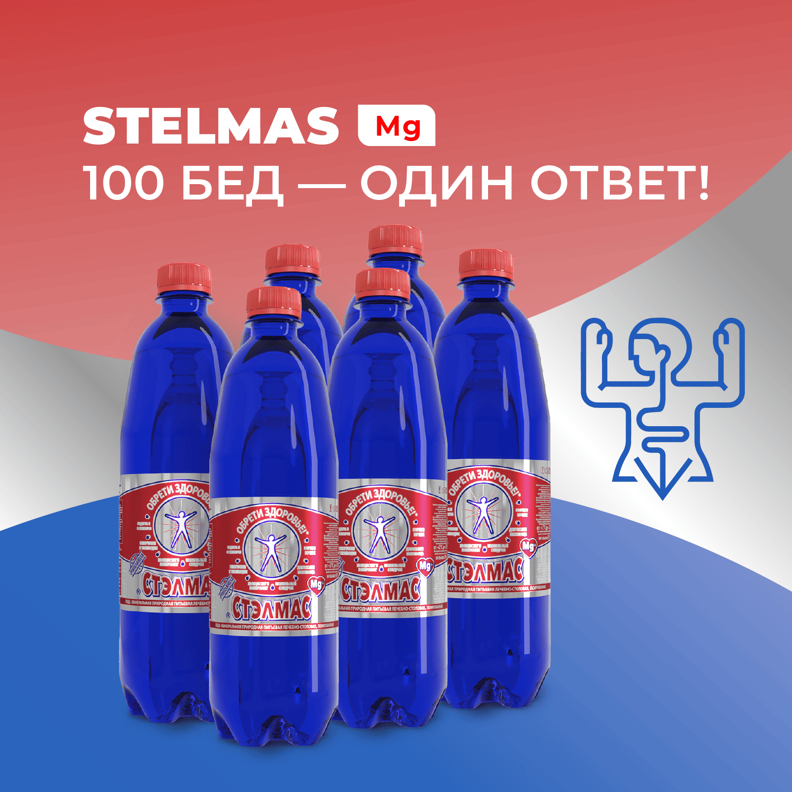 Вода минеральная лечебно-столовая Stelmas 1 л х 6 шт 1360₽