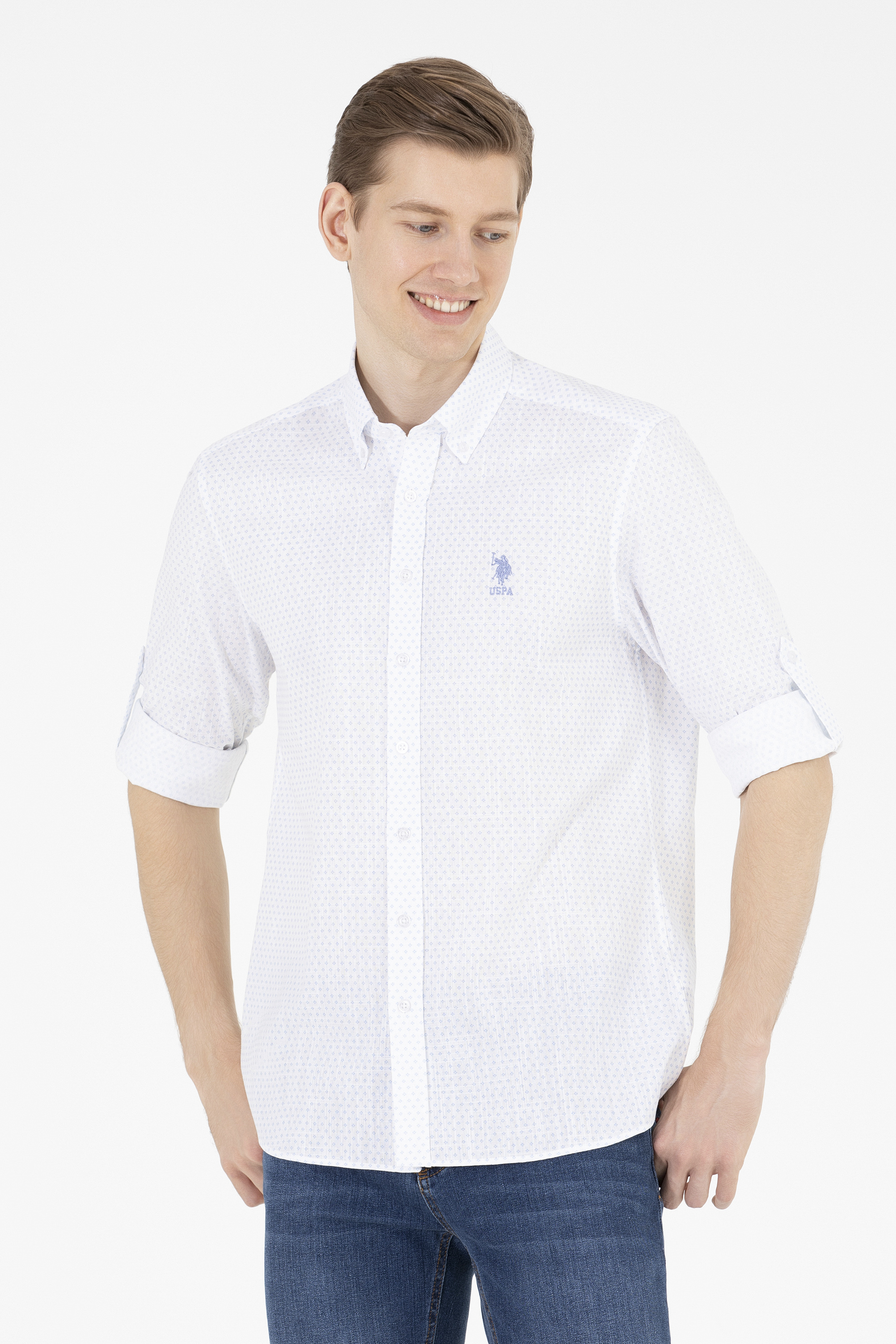 

Рубашка мужская U.S. POLO Assn. G081GL0040FUDGE голубая 2XL, Голубой, G081GL0040FUDGE