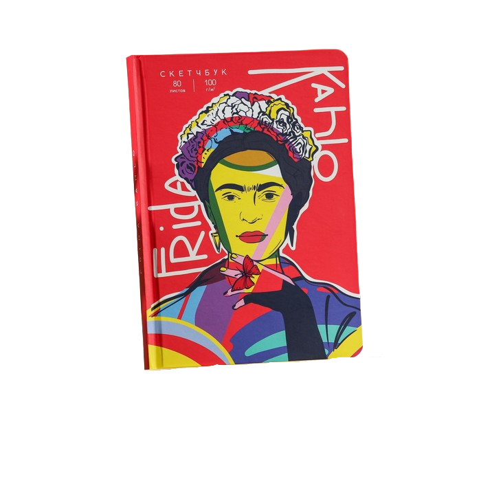 фото Скетчбук в твердой обложке frida, а5, 80 л., 100 г/м2 artlavka