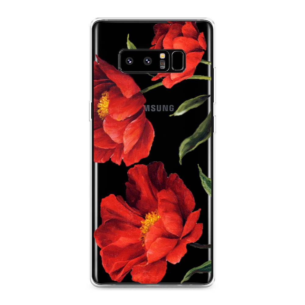 фото Чехол awog "красные маки" для samsung galaxy note 8