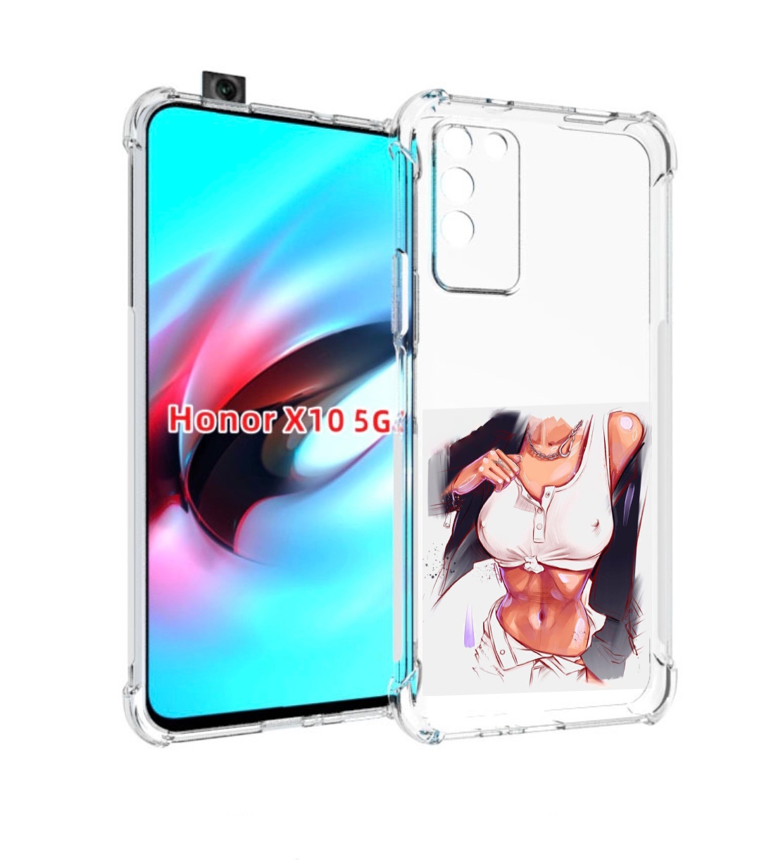 

Чехол MyPads красивая-стройная-модель для Honor X10, Прозрачный, Tocco