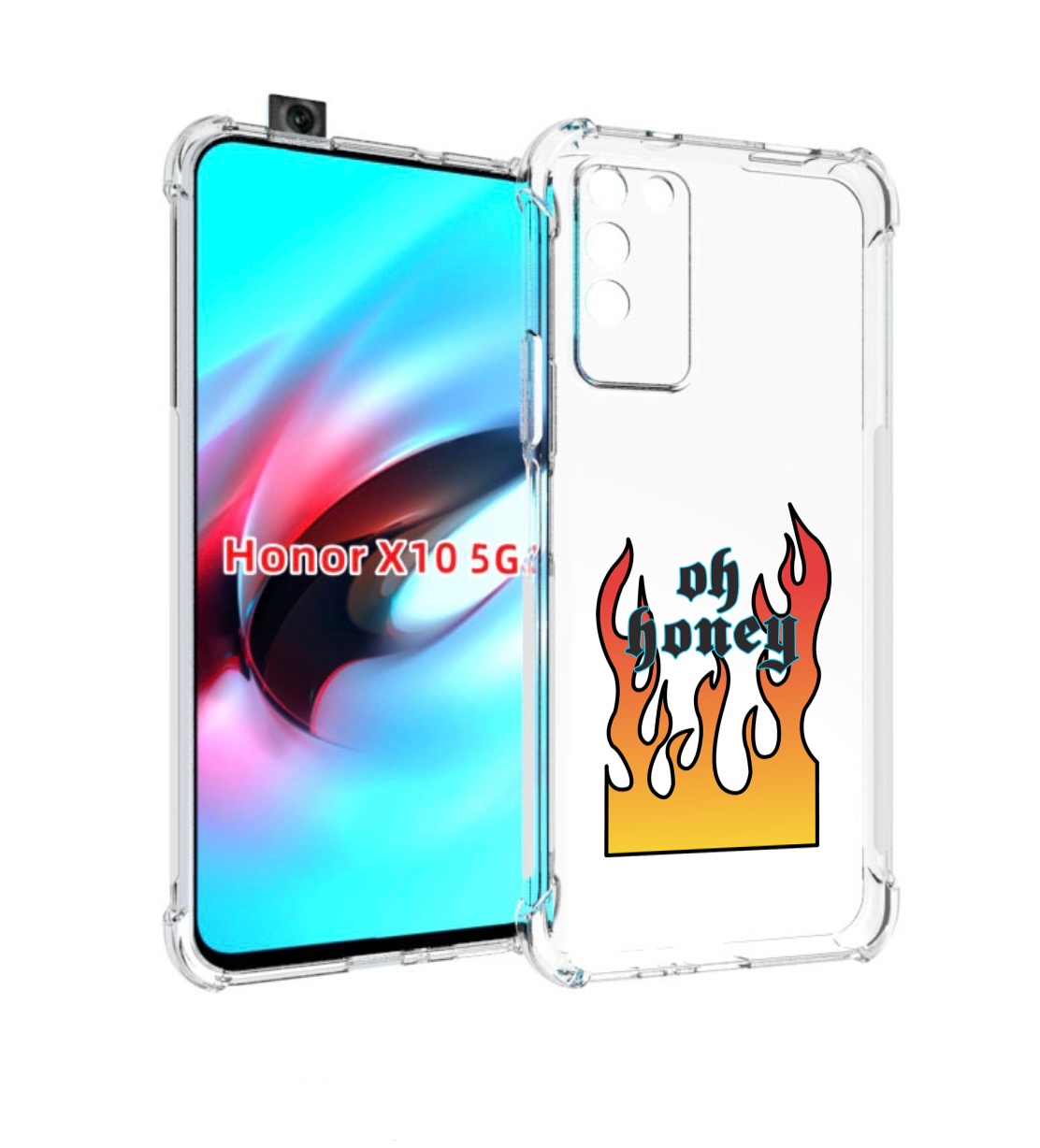 

Чехол MyPads красивое-пламя для Honor X10, Прозрачный, Tocco