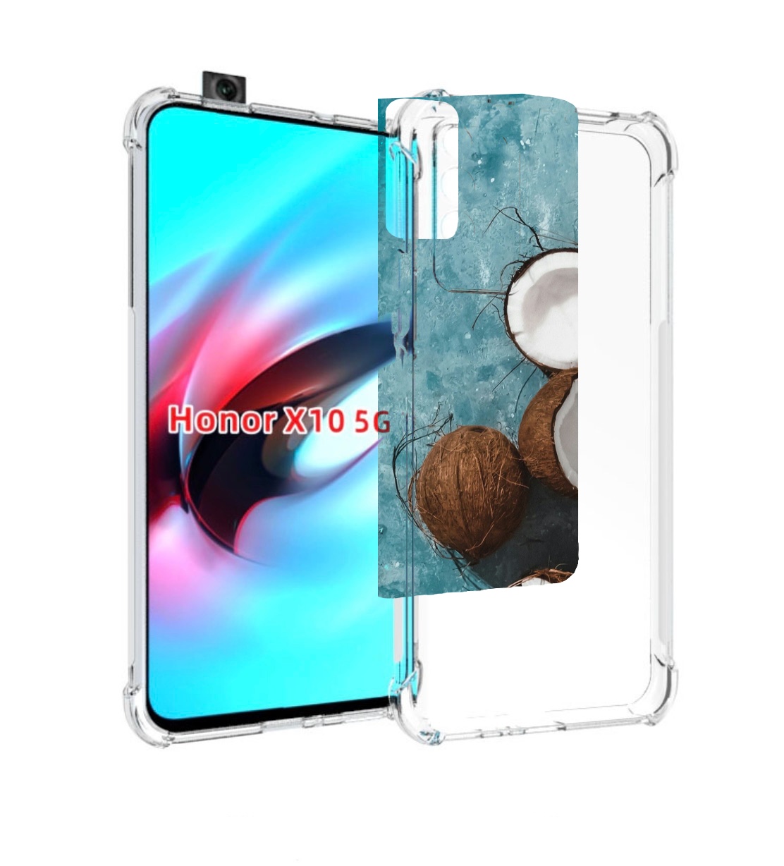 

Чехол MyPads красивые-кокосы для Honor X10, Прозрачный, Tocco