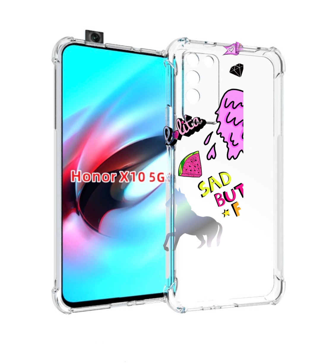 

Чехол MyPads красивые-смайлики для Honor X10, Прозрачный, Tocco