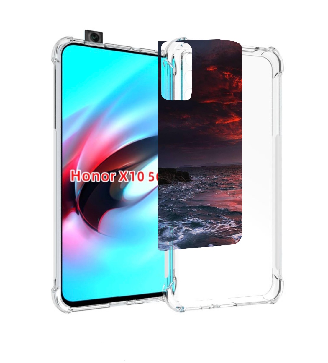 

Чехол MyPads красивый залив для Honor X10, Прозрачный, Tocco