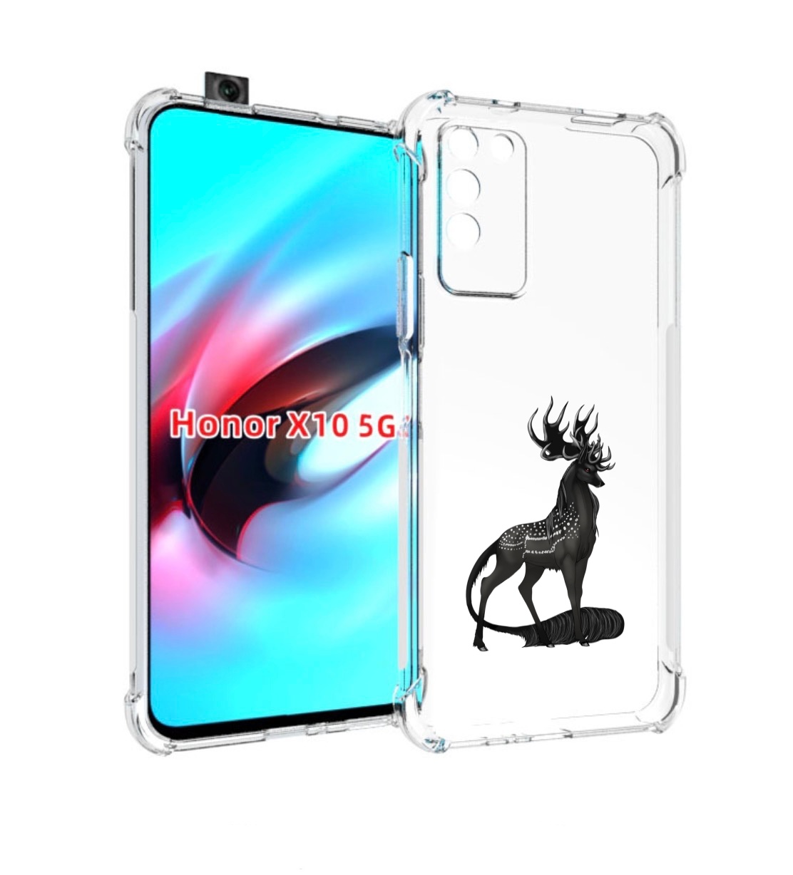 

Чехол MyPads красивый-черный-олень для Honor X10, Прозрачный, Tocco