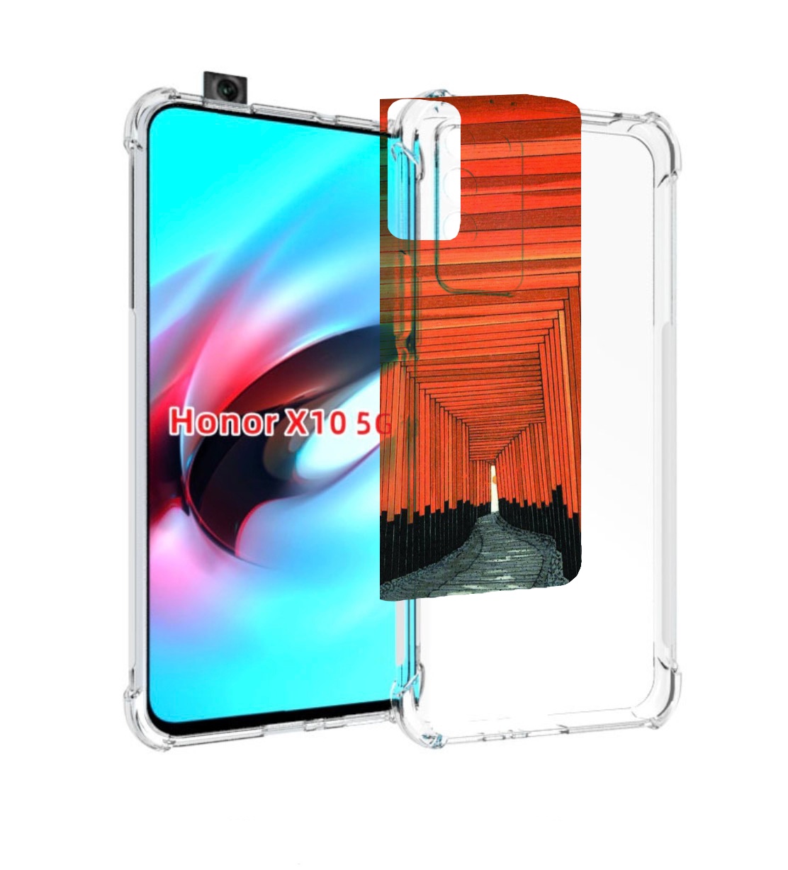 

Чехол MyPads красный коридор для Honor X10, Прозрачный, Tocco