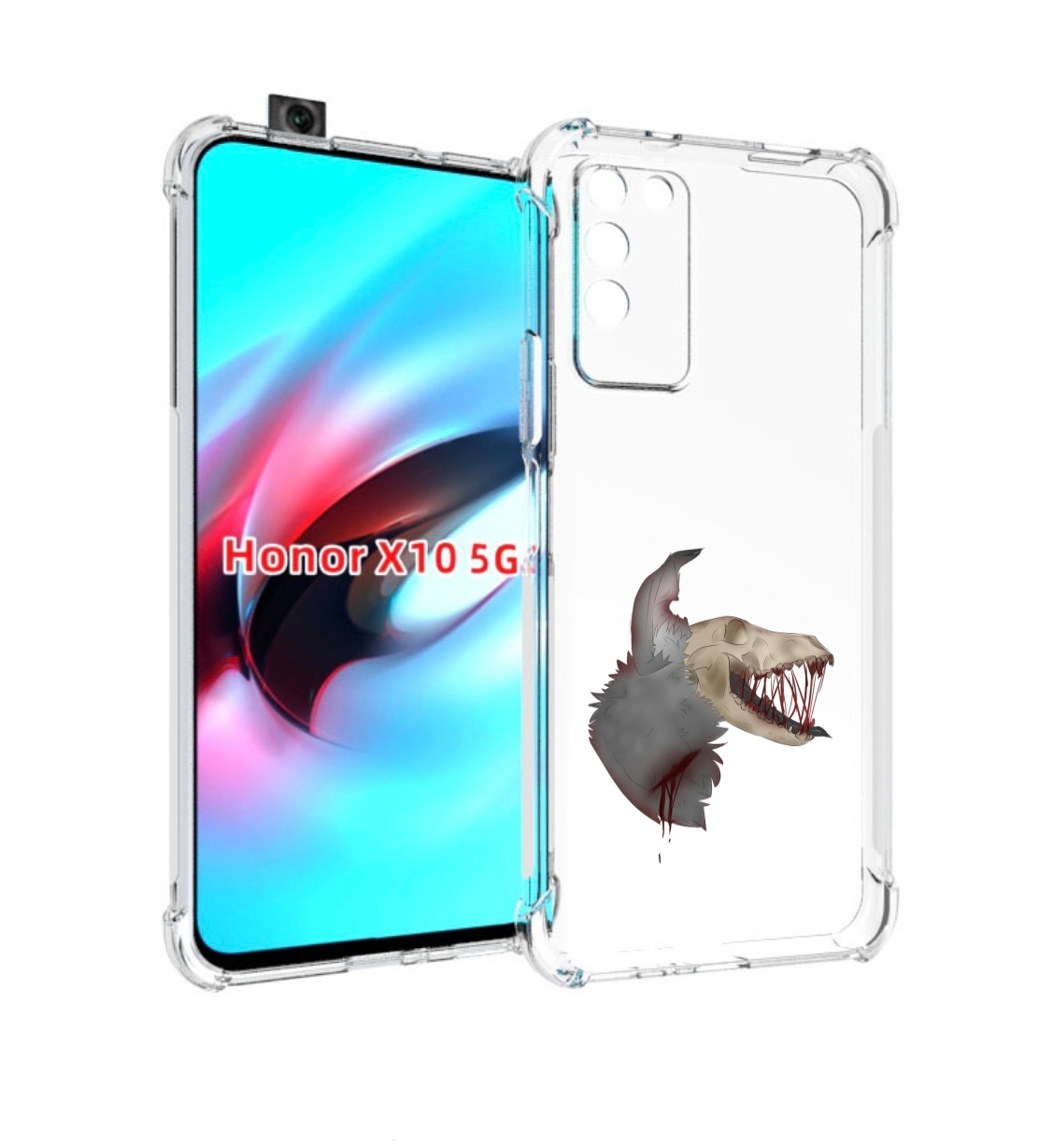 

Чехол MyPads кровавый-череп для Honor X10, Прозрачный, Tocco