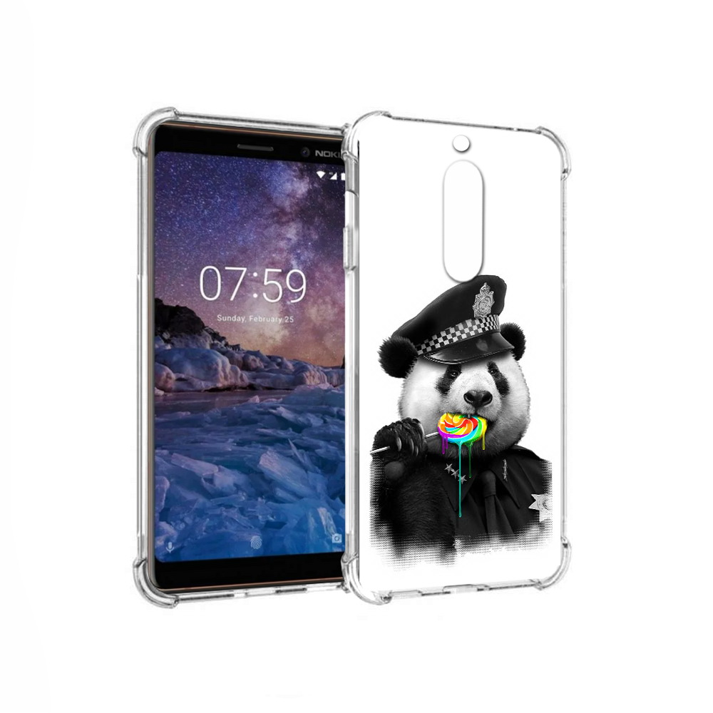 

Чехол MyPads Tocco для Nokia 7 Панда полиция (PT95887.123.130), Прозрачный, Tocco
